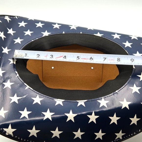 Budweiser Bud Cowboy Cowgirl Cardboard Beer Box Hat Red White Blue Stars - Picture 5 of 6